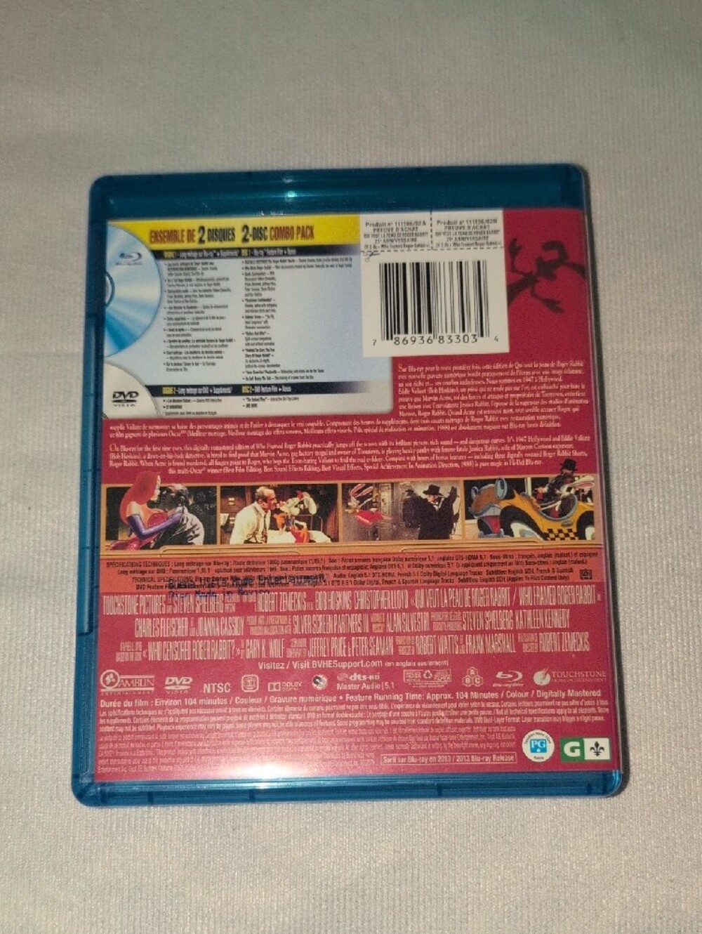 Who Framed Roger Rabbit 25th Anniversary Blu-Ray + DVD Combo (Bilingual) - Picture 4 of 5